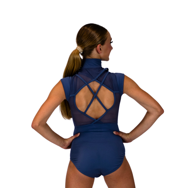 Zip Front Leotard | Slate Blue