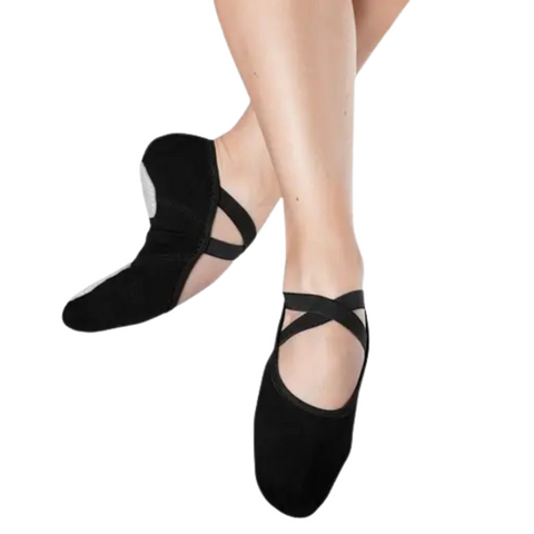 Ballet Shoe Canvas Split-Sole | Black | Sizes Run 5/Adult to 11/Adult