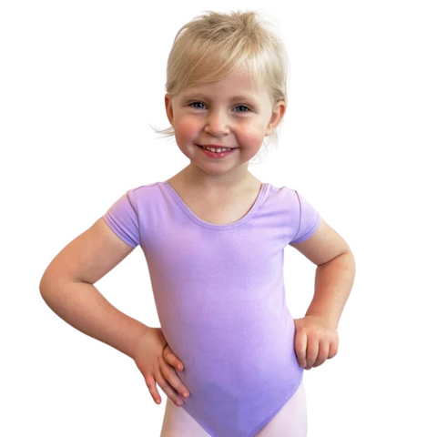 Short Sleeve High Back Leotard | Violet