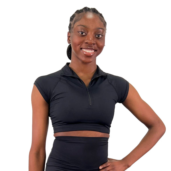 Zip Front Crop Top