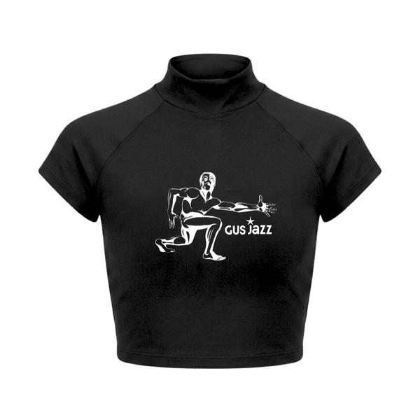 Zip Front Crop Top | Black