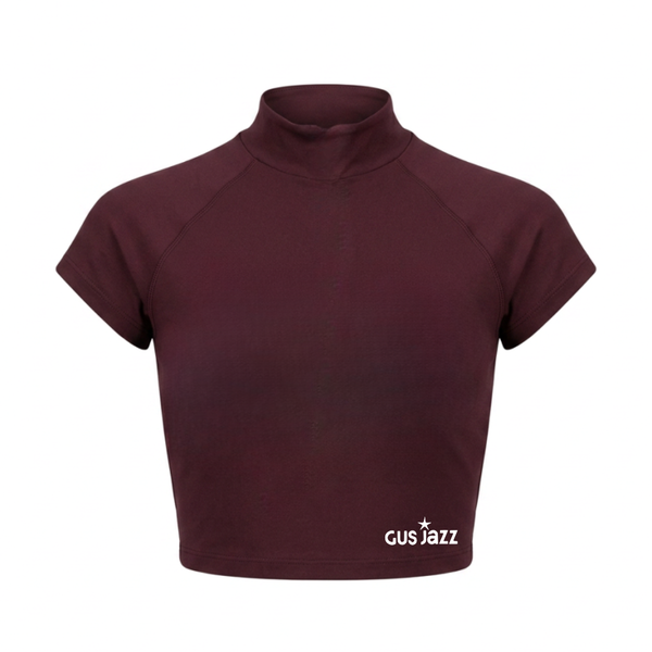 Zip Front Crop Top | Black Cherry
