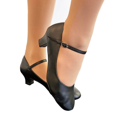 Character Shoes 1.5" Heel | Black | Sizes Run 2/Adult to 10.5/Adult